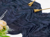 6 Pcs Navy Blue Cheesecloth Table Runner 10FT, Gauze Table Runner for Wedding Reception Sheer Bridal V1259-DP01-A-2365