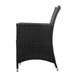 Gardeon Outdoor Dining Chairs Patio Furniture Wicker Garden Cushion Idris 2PC ODF-CHAIR-630-BK-2X