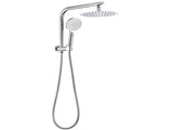 WELS 2in1 Shower 8" Round Chrome Head 3 Mode Handheld Rose Gooseneck Arm Set V1233-A703ROHR002M4CKSR108