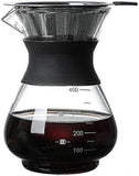 400ml Inverted Glass Coffee Maker with Stainless Steel Filter Manual Dripper V1263-JX-5689