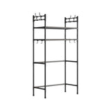 Over The Toilet Storage Rack, Adjustable 2-Tier Metal Frame Bathroom Shelf Organizer for Towels and V1192-AZ-W-30051