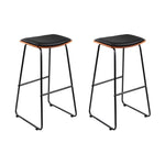 Artiss Bar Stools Kitchen Counter Stools Metal Chairs x2 BA-TW-9078-BKX2