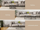 Artiss Nesting Coffee Table Set of 2 Marble Effect FUR-V-COF-02-MBWH