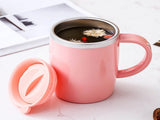 17oz Double Wall Insulated Desk Mug with Lid and Handle, Stainless steel Reusable Cup, Spill-Proof, V1189-LWWAL-20260401-05798