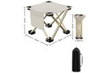 Portable Folding Camping Stool for Fishing Hiking Camping Seat with Carry Bag -Beige / L V1308-DSZKI-899-2
