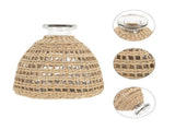 Handmade Woven Vase Light Brown Glass Natural Grass Home Adorn 1Pc V1366-AZ2-W-25479