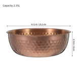 Large Capacity Stainless Steel Dog Water Bowl Heavy Duty Anti-Spill Hammered Design Pet Drinking V1369-AZ3-W-22844