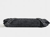 Distressed Black Denim Messenger Bag - Rivet Detail, Adjustable Strap, Large Streetwear Tote V888-ELOSUNG26916