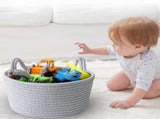 Small Cat Ears Toy Organizer, Woven Cotton Rope Basket, Decorative Nursery Bins & Boxes Gift Basket V1189-LWWAL-20260401-06444