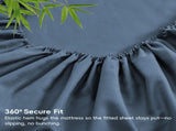 4 Piece Ultra Soft Bamboo Breathable Sheet Set -Hotel 2000TC Breathable Bed Sheets Set with 37 V1317-BAMBOO-AUQ-4JT-NAVY