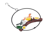 Hanging Birds Statue with Iron Ring Resin Hanging Birds Figurine Garden Ornament Outdoor Decor for V1294-YM0901-3115250097012