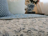 Wild Flower Ocean Reversible Quilt - Blue V563-0097