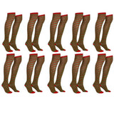 10x Christmas Over The Knee Socks Red Green Xmas Candy Cane Striped Elf Bulk V563-10PCS-CHRISTMAS_SOX