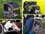 Foldable Expandable Pet Carrier Backpack for Cats and Small Dogs, Breathable Mesh Travel Carrier for V1341-ZY-QP8YH24W