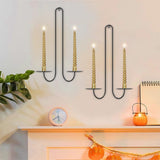 2 pc Wall Mounted Hanging Candle Holder Candlestick Sconces Black Wall Decor V1189-LWWAL-20260327-04613