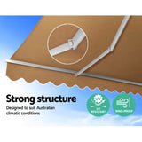 Instahut Retractable Folding Arm Awning Motorised Sunshade 4Mx2.5M Beige AWN-B-ARM-REMOTE-40X25-BEIGE