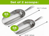 58oz 85oz Metal Scoops or Ice Machine - Large Aluminum Ice Scoop Set - Hand Wash Only V1259-DP01-F-510