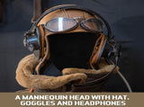 4 Pcs Black Mannequin Head Stand Model Male Wigs Display Model Velvet Foam Mask Display Stand V1258-DP02-C-2292