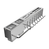 Kitchen Utensil Rack, Hanging Storage Wall Shelf, Stainless Steel Utensil Storage with Utensil Hooks V1370-AZ4-18866