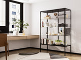 Stacked Glass Display Cabinet Steel 4 Tier 160cm DBOX1003-4-D-BK