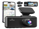 4K 3 Channel Dash Cam with 5G WiFi, Front, Rear, and Inside Recording, Free 64GB SD Card V178-59117
