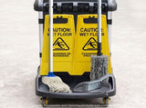 AUCH Double Bag Janitor Cleaning Trolley, Housekeeping Cart, Lockable Cabinet with Storage Tubs, V219-MATJANAC13YB