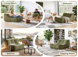 Artiss Floor Sofa Armless Chenille No Assembly Removable Cover Green SBED-N-02-GN