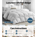 Giselle Bedding 700GSM Duck Down Feather Quilt Queen QUILT-DFD-700-Q