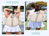 Tennis Bag, Quilted Tennis Sling Crossbody Backpack, Water Resistant Tennis Racket Bags for Women V1258-DP02-WO-366