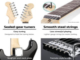 Alpha Electric Guitar Music String Instrument 20W Amplifier Black GUITAR-E-41-ELEC-BK-ACC