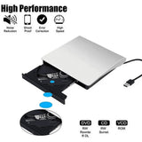 External DVD Drive, USB 3.0 Portable CD/DVD /-RW Drive, Optical Drive Slim DVD Player CD/ROM Burner V1192-AZ-W-26574