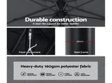 Instahut Outdoor Umbrella 3m Base Beach Pole Garden Tilt Sun Patio UV Charcoal UMB-POLE-3-TIL-BASE-CO