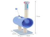 Interactive Cat Tunnel & Scratching Post with Spring Toy - Cozy Playtime for Kittens Blue V888-ELOSUNG10726