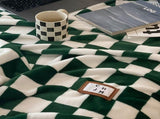 Simple Vintage Checkerboard Autumn Winter Warm Nap Throw Flannel Fleece Sofa Leisure V1294-YM0717-3117220191613
