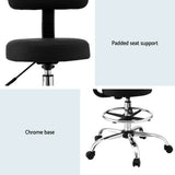 Artiss Office Chair Drafting Computer Standing Desk Chairs Ergonomic PU Black OCHAIR-H-DW39-BK