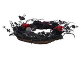 Halloween Wreath Dead Black ABS Artificial Branches Design with Red Flower Door Wreath Garland for V1294-YM0717-3115220080811