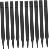 Garden Yard Cloth Stakes Black Plastic for Outdoor Use 10Pcs V1369-AZ3-W-18214