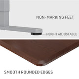 FORTIA Sit To Stand Up Standing Desk, 160x75cm, 72-118cm, Height Adjustable, 50kg Rated, Walnut V219-ADKSSTFO6WLSA