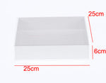 100 Pack of White Card Box - Clear Slide On Lid - 25 x 25 x 6cm - Large Beauty Product Gift Giving V382-100WHITEHAMP25X25X6