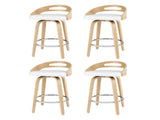 Artiss 4x Bar Stools Swivel Dining Chairs Low Back Counter Seat PU Cushion BA-TW-8566-WHX4-AB