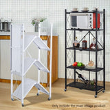 SOGA 2X 4 Tier Steel White Foldable Kitchen Cart Multi-Functional Shelves Portable Storage Organizer KITCHENXY002WHTX2