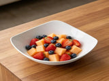 Square-shaped White Ceramic Deep Bowl Minimalist Dining Tableware Salad Soup Container Home Kitchen V1369-AZ3-W-14804