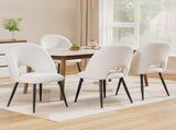 1 Set of 4 Artiss Dining Chair Boucle Sherpa DINC-B-SHP-WHX4