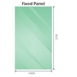 100x210cm Glass Shower Screen with Gold U-Brackets and Round Pole V63-924691