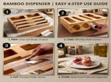 CARLA HOME Bamboo Wrap Organiser, 5 in 1 Dispenser with Cutter for Kitchen V178-36483