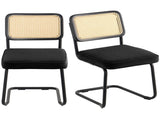 Rattan Chairs, Set of 2, Mid Century Modern Dining Chair, Upholstered Velvet Accent Chair with V952-TBYCYTERHS20VLE0IV0