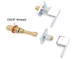 Watermark Chrome Square 1/4 Turn Wall Twin Taps Brass For Shower Head Vanity Basin Spout V1233-CPF0272ACR