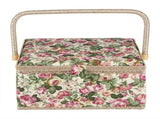 Fabric Floral Printed Sewing Basket Craft Box Household Sundry Storage Organizer with Handle V1294-YM0901-JY01858