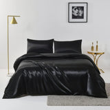 Satin Quilt cover Set Hotel 3 Pieces Quilt cover with Pillowcase, Art Silk Bedding Set-Luxury Soft V1317-SD90-AUSK-3JT-BZ-HEI