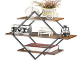 3 Tier Diamond Metal Floating Shelves Wall Mounted Display V178-66785